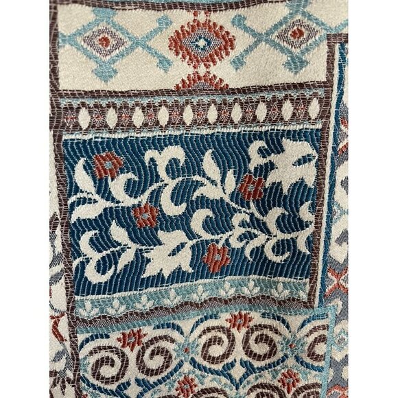 Retro Floral Jacket 16 Tan Boho Western Embroidery Tapestry Classic Chic 80s Art - Picture 8 of 12
